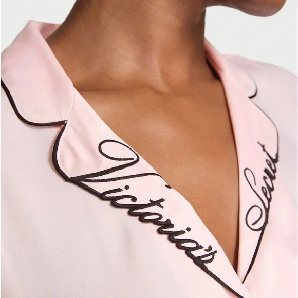Victoria's Secret Embroidery Signature Satin Short Pajama Set